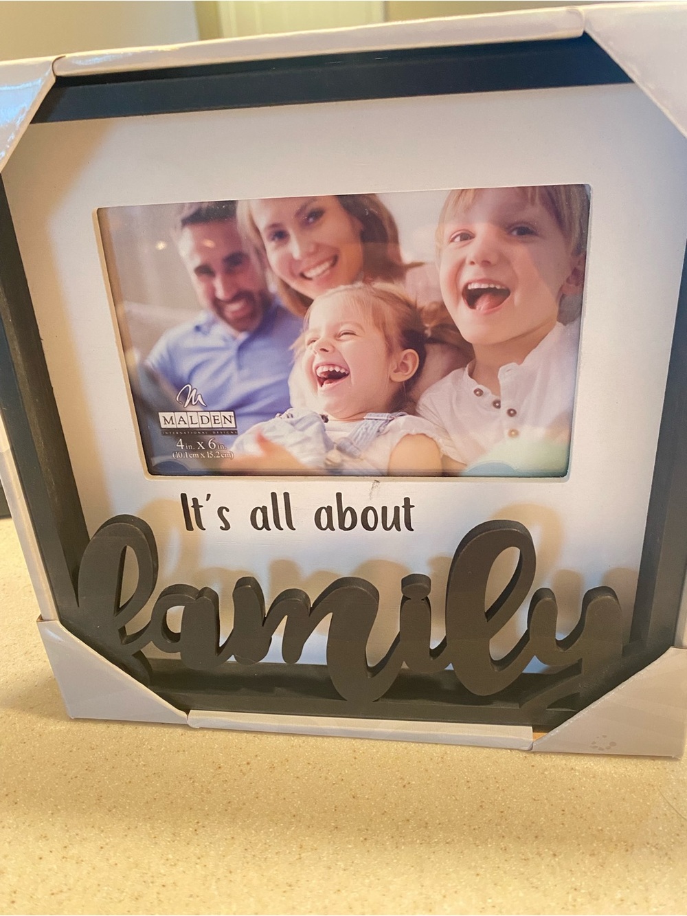 Malden Black and White "It's All About Family" Photo Frame